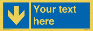MV7939: Custom Mandatory directional sign, blue arrow down