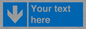 MV7939: Custom Mandatory directional sign, blue arrow down