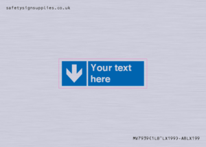 MV7939: Custom Mandatory directional sign, blue arrow down