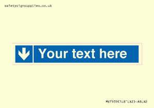 MV7939: Custom Mandatory directional sign, blue arrow down