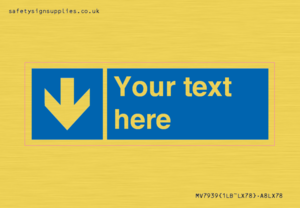 MV7939: Custom Mandatory directional sign, blue arrow down