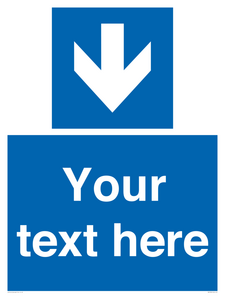 MV7939: Custom Mandatory directional sign, blue arrow down