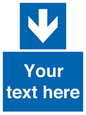 MV7939: Custom Mandatory directional sign, blue arrow down