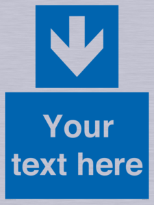 MV7939: Custom Mandatory directional sign, blue arrow down