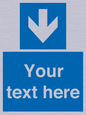 MV7939: Custom Mandatory directional sign, blue arrow down