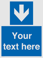 MV7939: Custom Mandatory directional sign, blue arrow down