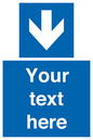 MV7939: Custom Mandatory directional sign, blue arrow down