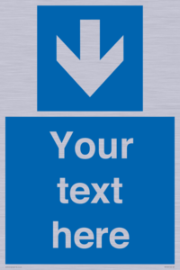MV7939: Custom Mandatory directional sign, blue arrow down
