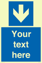 MV7939: Custom Mandatory directional sign, blue arrow down