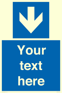 MV7939: Custom Mandatory directional sign, blue arrow down