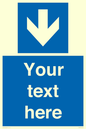 MV7939: Custom Mandatory directional sign, blue arrow down