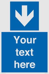 MV7939: Custom Mandatory directional sign, blue arrow down