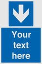 MV7939: Custom Mandatory directional sign, blue arrow down