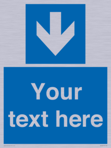 MV7939: Custom Mandatory directional sign, blue arrow down