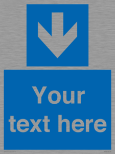 MV7939: Custom Mandatory directional sign, blue arrow down