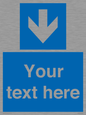 MV7939: Custom Mandatory directional sign, blue arrow down