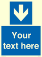 MV7939: Custom Mandatory directional sign, blue arrow down