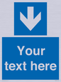 MV7939: Custom Mandatory directional sign, blue arrow down