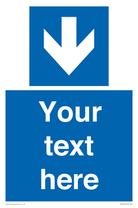 MV7939: Custom Mandatory directional sign, blue arrow down