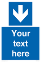 MV7939: Custom Mandatory directional sign, blue arrow down