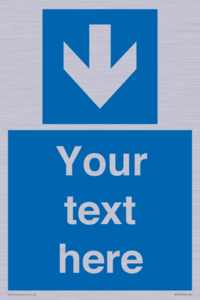 MV7939: Custom Mandatory directional sign, blue arrow down