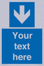 MV7939: Custom Mandatory directional sign, blue arrow down