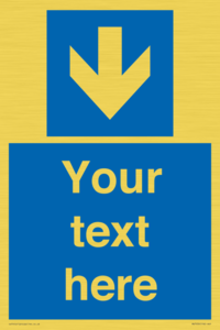 MV7939: Custom Mandatory directional sign, blue arrow down