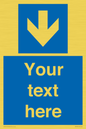 MV7939: Custom Mandatory directional sign, blue arrow down
