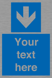 MV7939: Custom Mandatory directional sign, blue arrow down