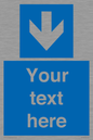 MV7939: Custom Mandatory directional sign, blue arrow down