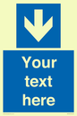 MV7939: Custom Mandatory directional sign, blue arrow down