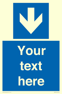 MV7939: Custom Mandatory directional sign, blue arrow down