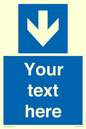 MV7939: Custom Mandatory directional sign, blue arrow down