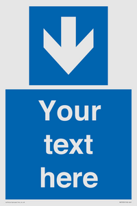 MV7939: Custom Mandatory directional sign, blue arrow down