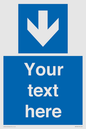 MV7939: Custom Mandatory directional sign, blue arrow down