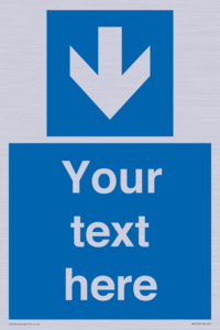 MV7939: Custom Mandatory directional sign, blue arrow down