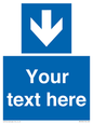 MV7939: Custom Mandatory directional sign, blue arrow down