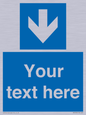 MV7939: Custom Mandatory directional sign, blue arrow down