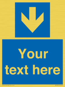 MV7939: Custom Mandatory directional sign, blue arrow down