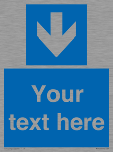 MV7939: Custom Mandatory directional sign, blue arrow down