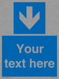 MV7939: Custom Mandatory directional sign, blue arrow down