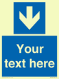 MV7939: Custom Mandatory directional sign, blue arrow down