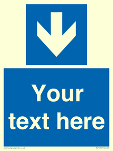 MV7939: Custom Mandatory directional sign, blue arrow down