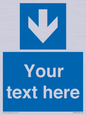 MV7939: Custom Mandatory directional sign, blue arrow down