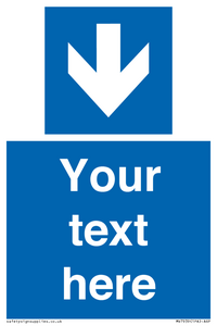 MV7939: Custom Mandatory directional sign, blue arrow down