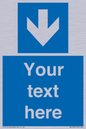 MV7939: Custom Mandatory directional sign, blue arrow down