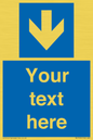 MV7939: Custom Mandatory directional sign, blue arrow down
