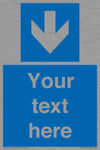 MV7939: Custom Mandatory directional sign, blue arrow down
