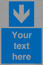 MV7939: Custom Mandatory directional sign, blue arrow down