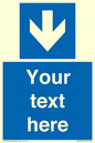 MV7939: Custom Mandatory directional sign, blue arrow down